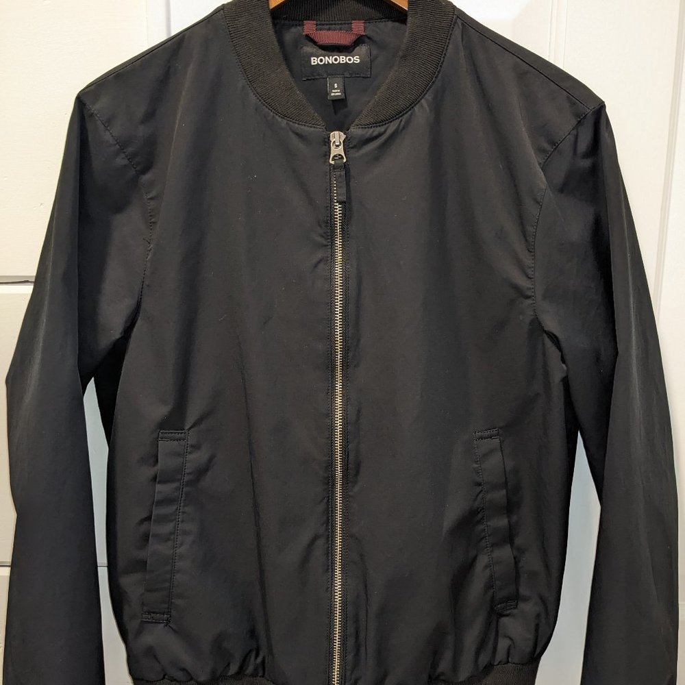 Men's Bonobos Boulevard Bomber, Black, Small, Fully-Lined
